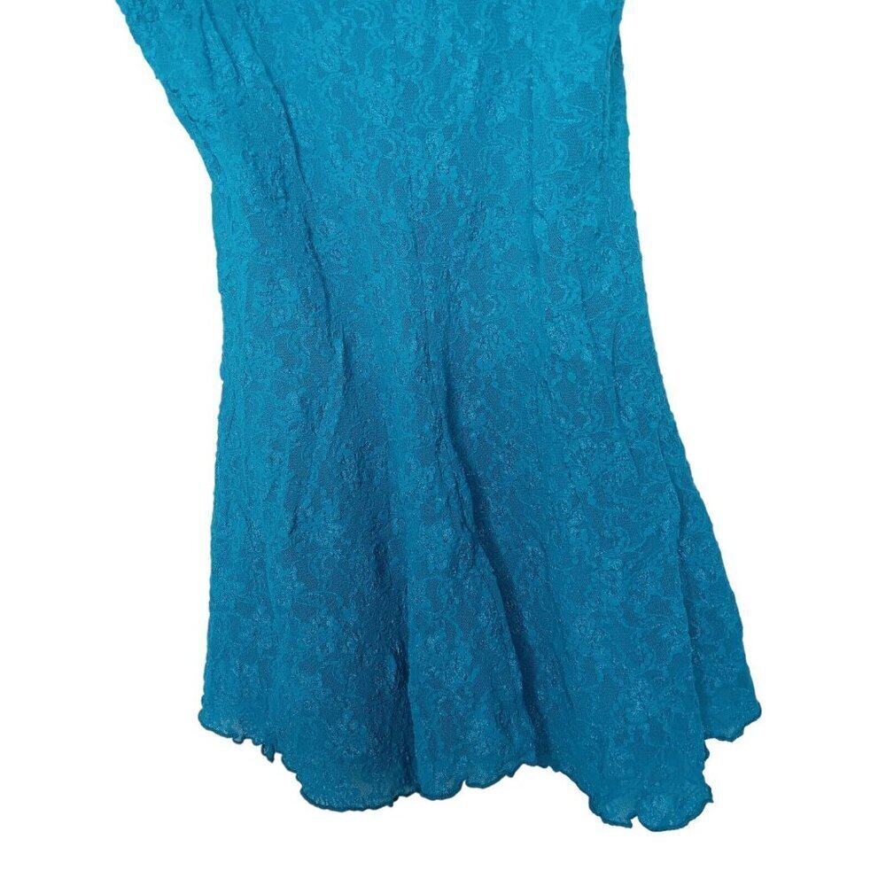 Vintage Victoria’s Secret Gold Label Blue Lace Dress M Floral USA Y2K - Picture 9 of 12